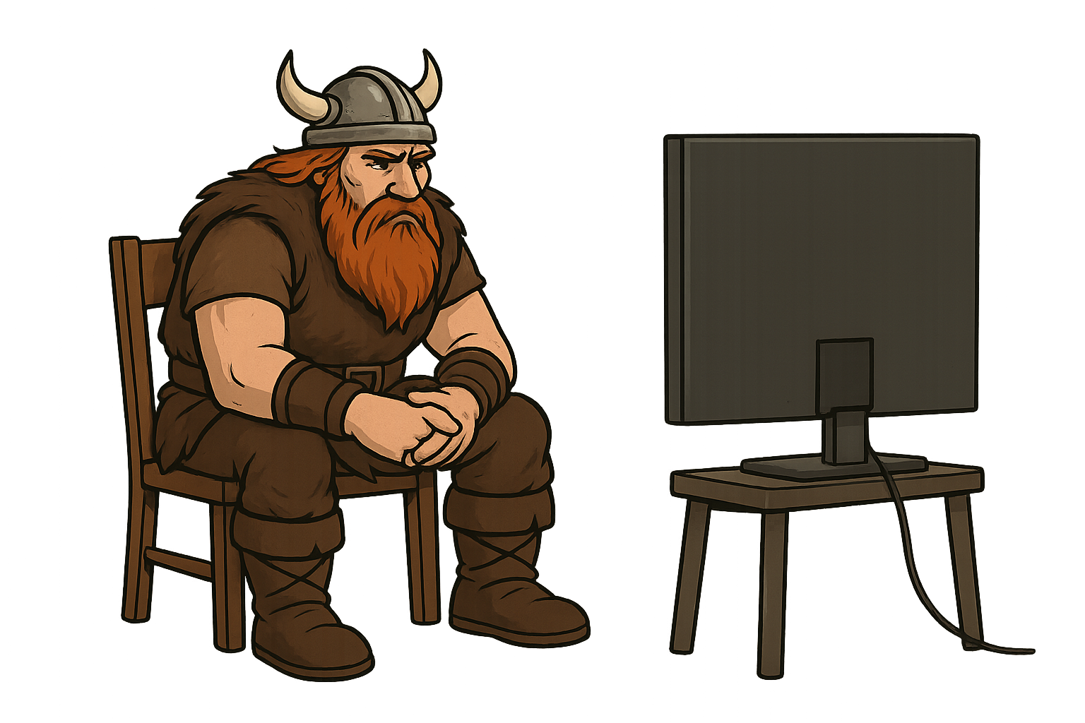 Modern Viking enjoying premium IPTV streaming experience with MonsterTV - 56,000+ channels in 4K Ultra HD quality